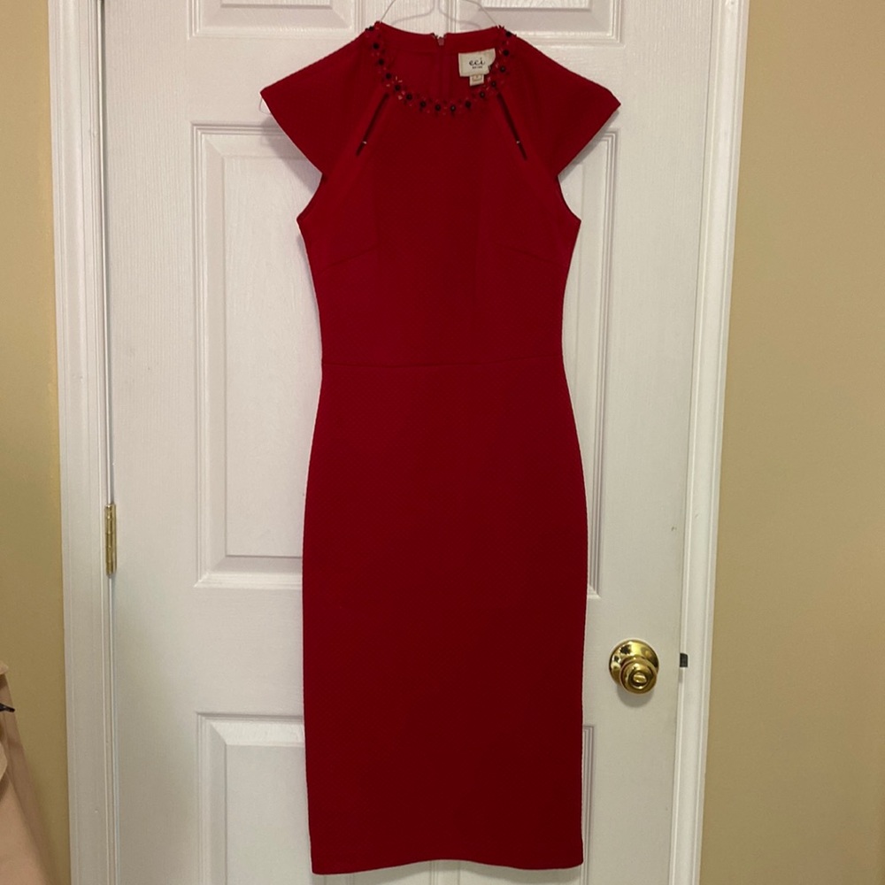 NWT ECI Women's Cutout Textured Embellished Dress